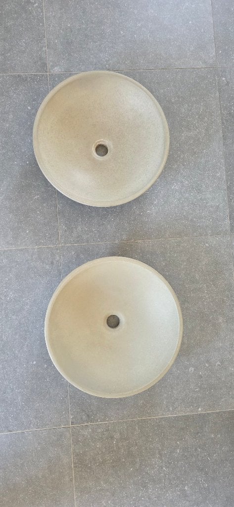 2 waskommen Detremmerie Beton Light, Ophalen, Nieuw, 200 cm of meer, Minder dan 25 cm