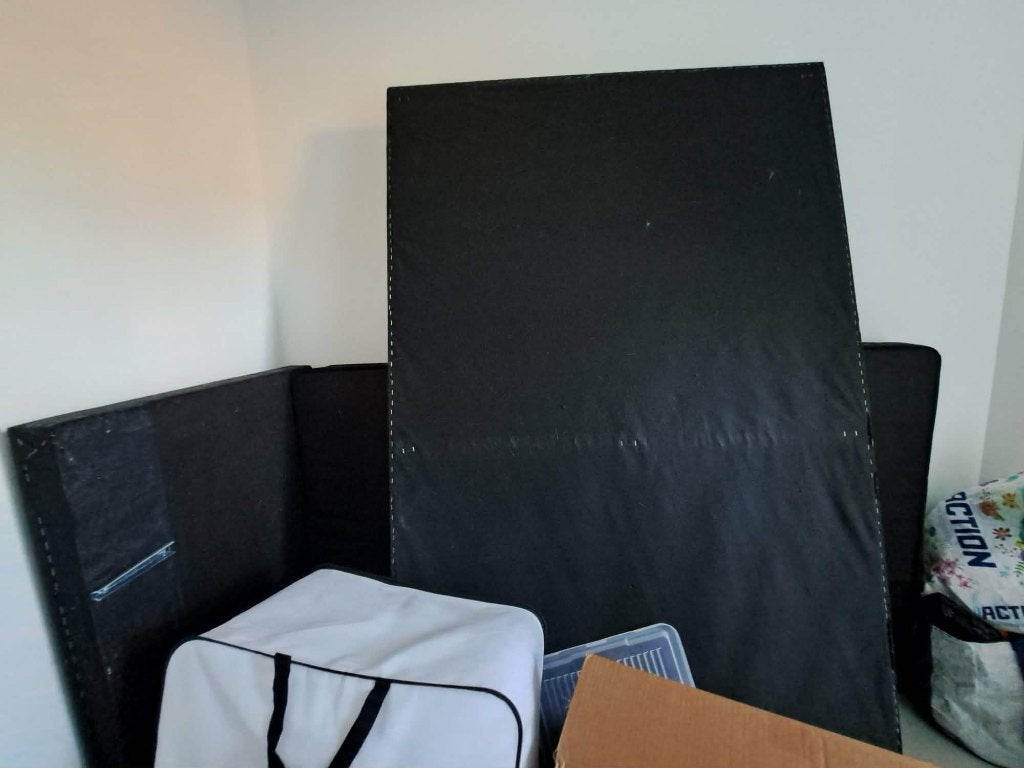 Zwarte boxspring 1.20m breed, Ophalen, Gebruikt, Eenpersoons, Zwart