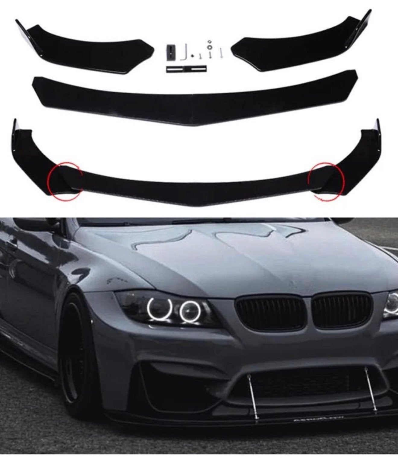BMW 3-serie Bumperlip glans zwart E46 E90 E91 E93 F30 F31, Ophalen of Verzenden