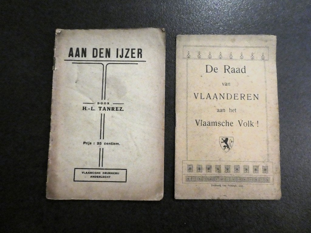 2 pamfletten Vlaams activisme Eerste Wereldoorlog, Enlèvement ou Envoi, Avant 1940, Utilisé, Autres sujets/thèmes