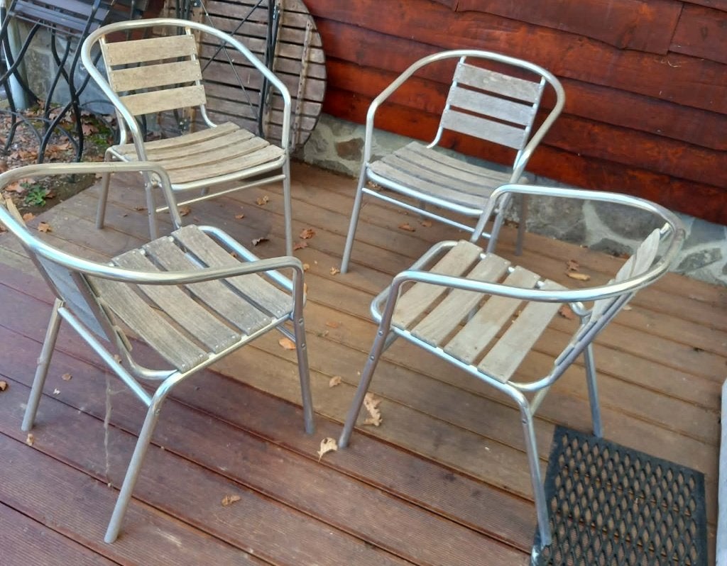 Ensemble 4 chaises Aluminium, Jardin & Terrasse, Enlèvement, Aluminium