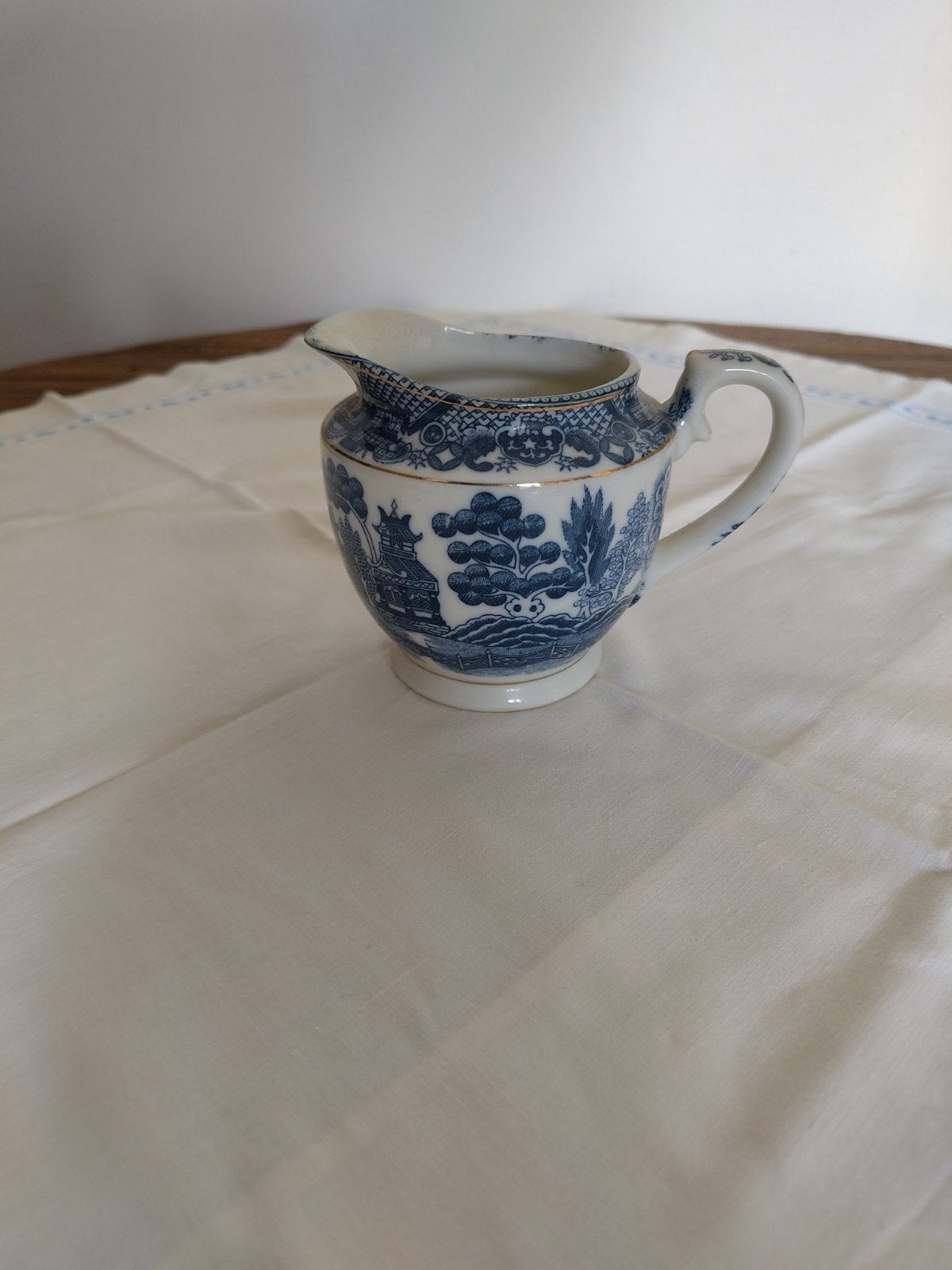 Roomkruik/melkkan - blauw wilgenpatroon, Ophalen