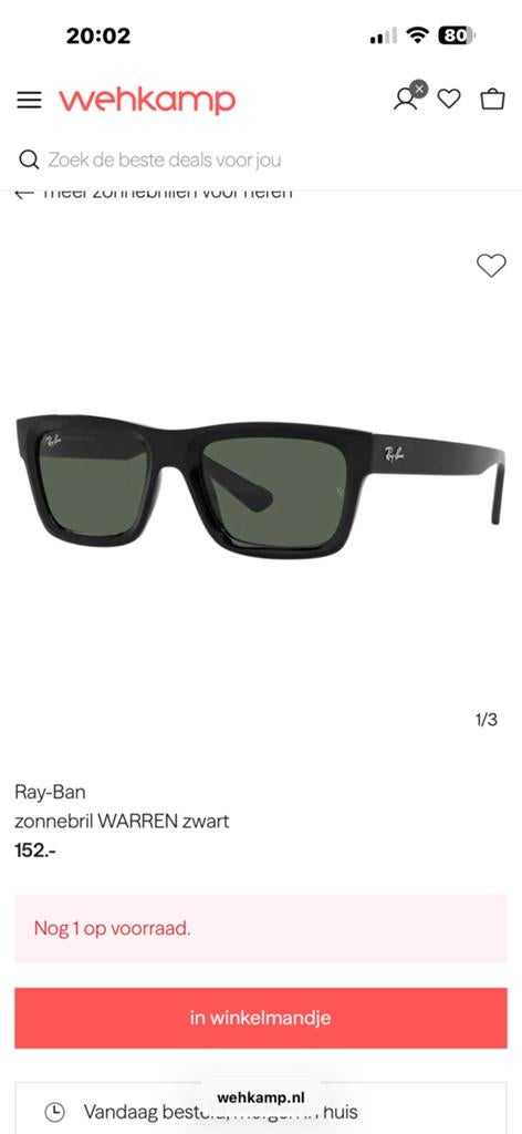 Ray-Ban Wayfarer zonnebril uniseks, Tortoise Green, Ophalen of Verzenden, Nieuw, Zonnebril, Ray-Ban