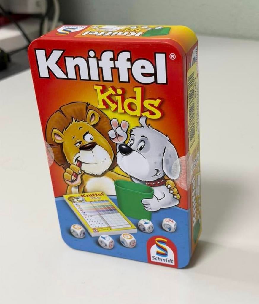 Schmidt spelletje spel Kniffel Kids Dobbelspel in Blik (5+), Vijf spelers of meer, Ophalen of Verzenden, Nieuw