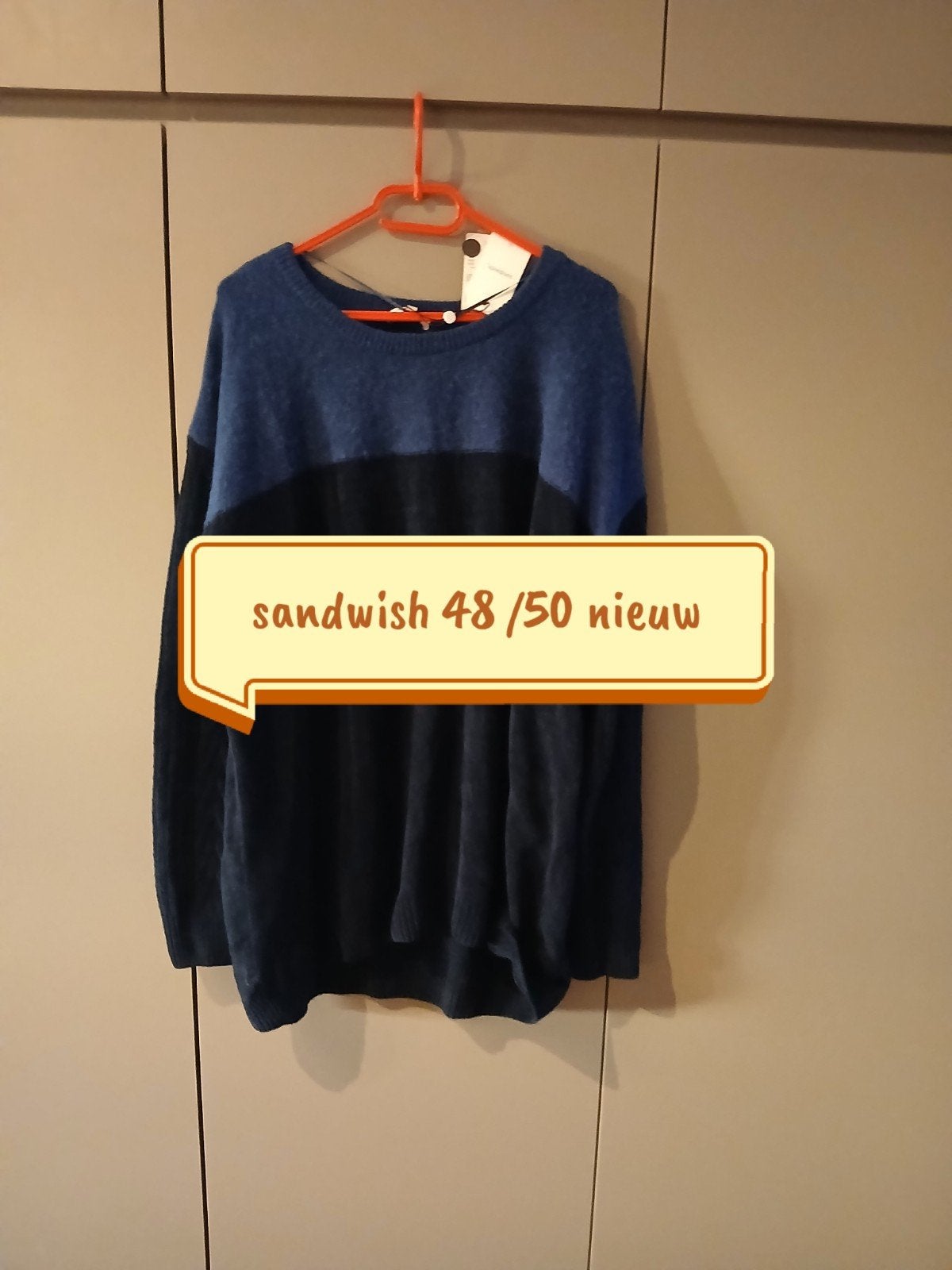 Trui sandwish 48 /50 nieuw, Maat 46/48 (XL) of groter, Nieuw, Sandwich, Verzenden