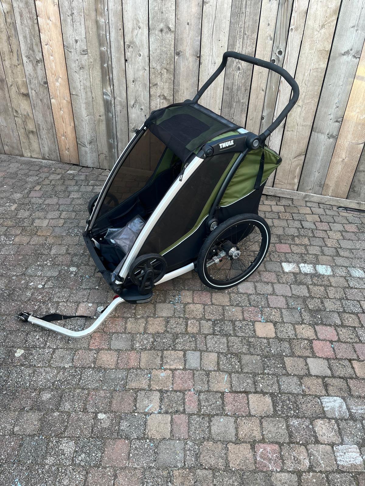 Thule fietskar chariot cab, Fietsen en Brommers, Ophalen, Zo goed als nieuw, Vering