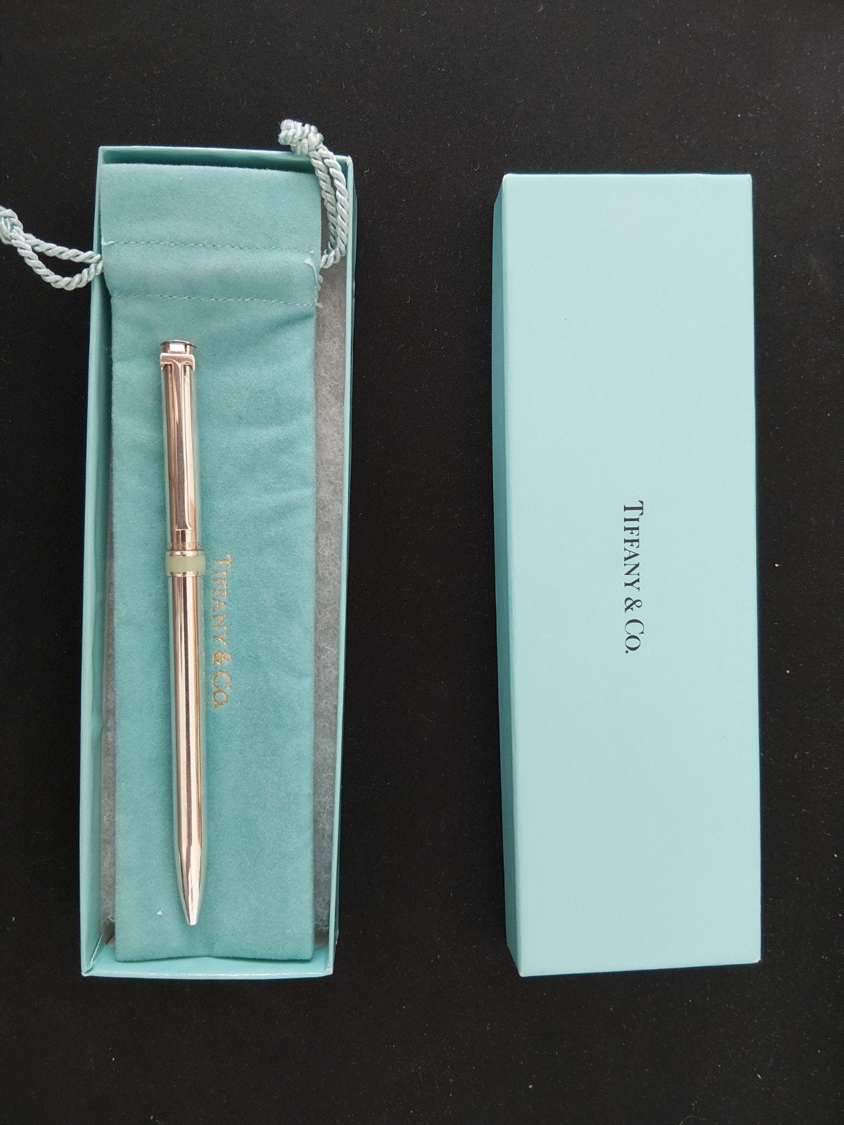 Tiffany & co 925 zilveren balpen met etui en doos, Verzamelen, Pennenverzamelingen, Overige merken, Balpen, Met doosje, Ophalen of Verzenden