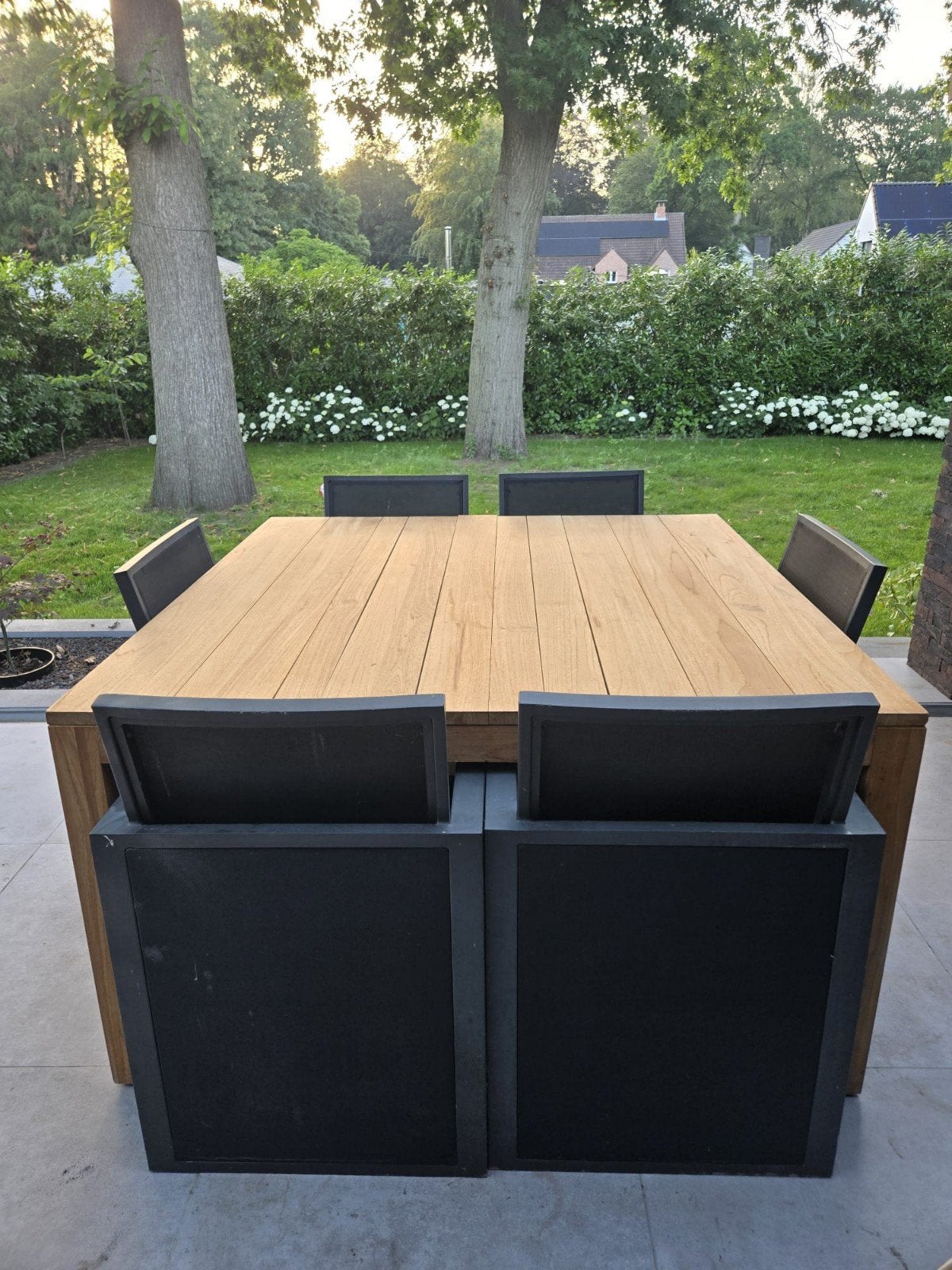 Tafel teak en 6 stoelen, Ophalen