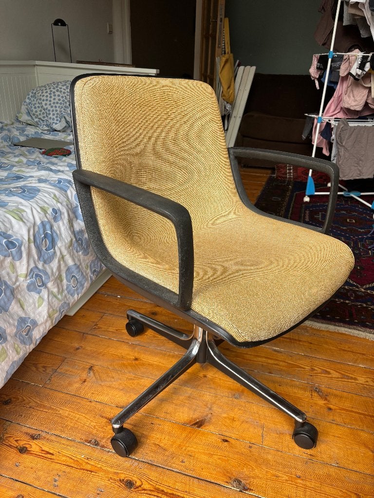 Unique Vintage bureau stoel, Huis en Inrichting, Stoelen, Ophalen, Bruin, Zo goed als nieuw, Stof