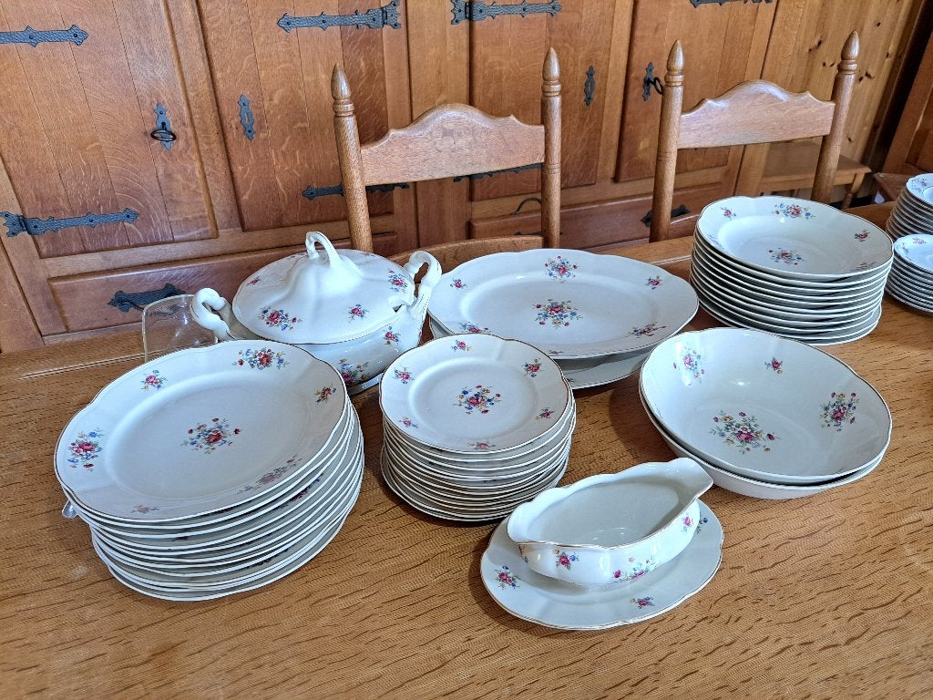 Service de table vintage porcelaine Cmielow (Pologne) 12 prs, Antiquités & Art, Enlèvement