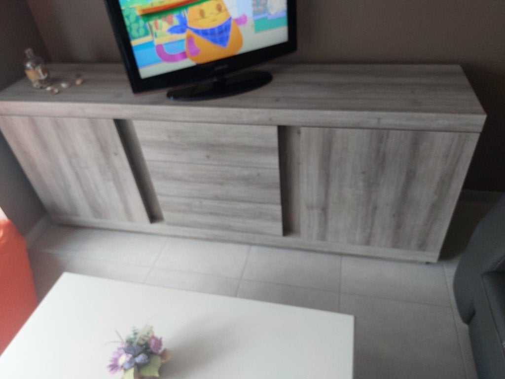Vitrinekast, dressoirkast, tafel met 4 stoelen, Enlèvement, Comme neuf, Autres essences de bois, Avec tiroir(s)