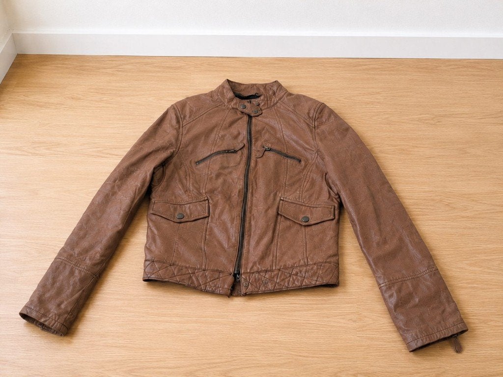 Bruine leren damesjas – maat S, Vêtements | Femmes, Vestes & Costumes, Taille 36 (S), Brun, Enlèvement, Porté
