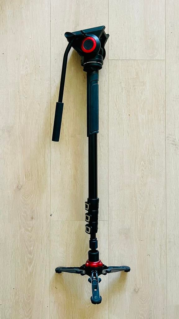 Monopod vidéo Manfrotto alu 4 sections + rotule MVMX PRO 500, Ophalen, Zo goed als nieuw, Balhoofd