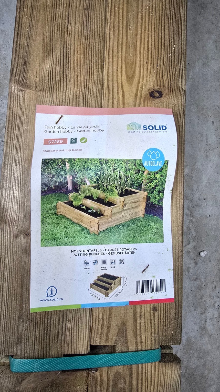 Carré potager  escalier Solid 100×100×40, Jardin & Terrasse, Neuf, Carré, 30 à 60 cm, Enlèvement