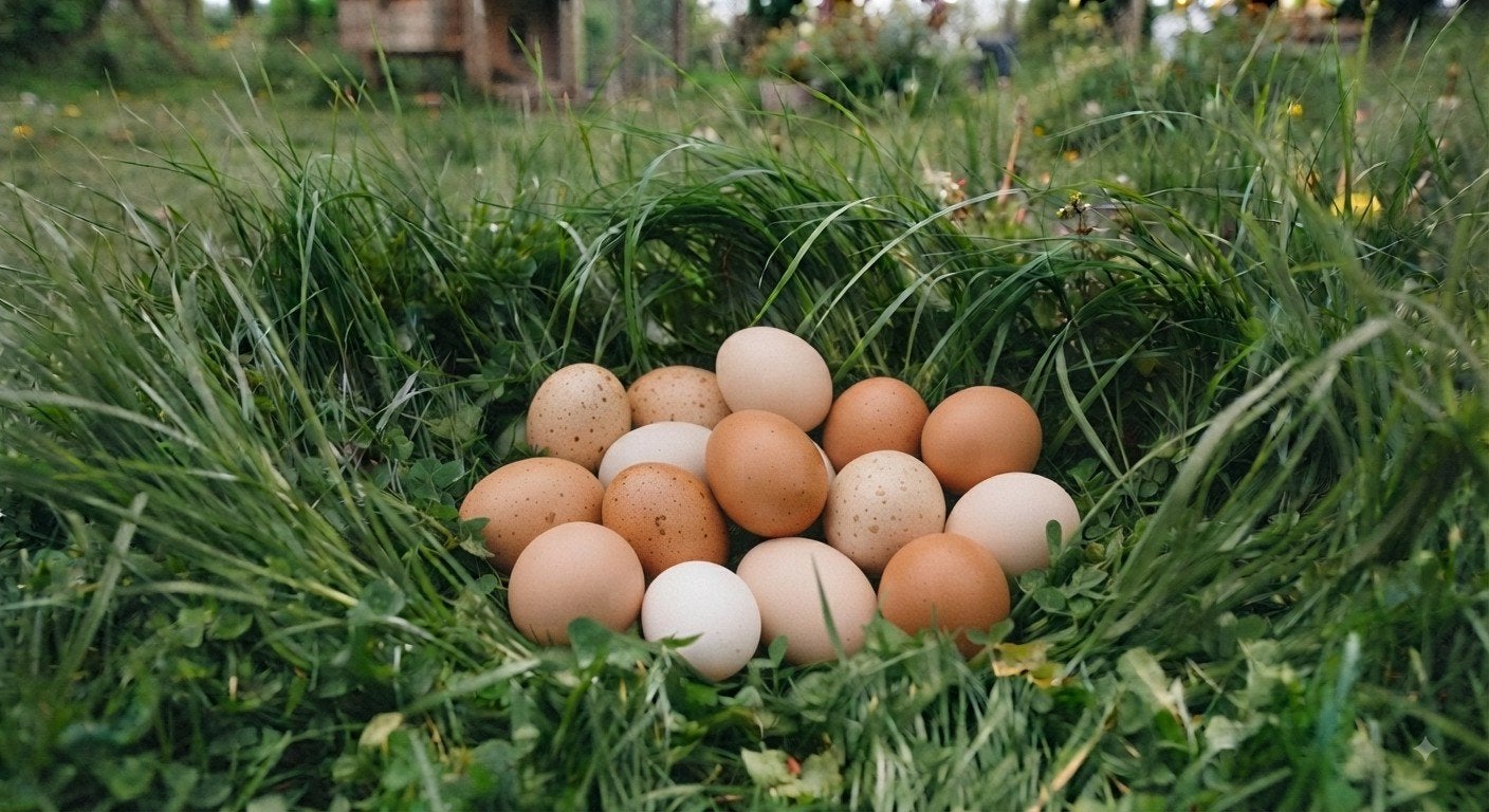 verse eieren uit eigen tuin, Ophalen