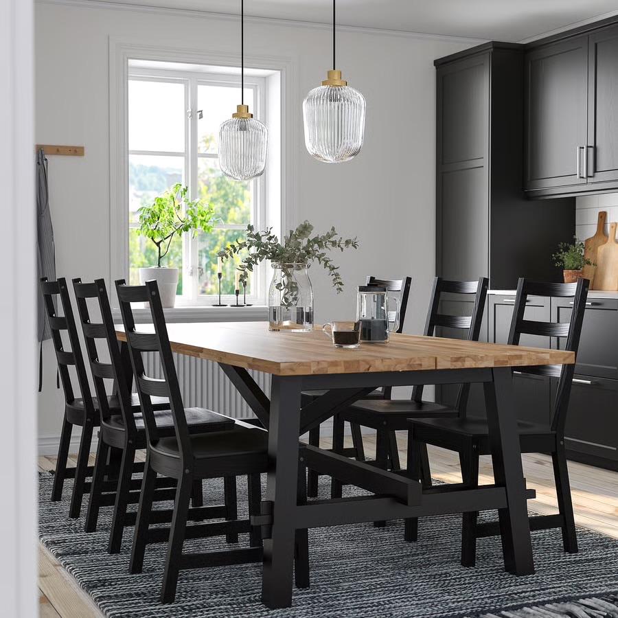 Table IKEA SKOGSTA 235cm bois massif, Maison & Meubles, Tables | Tables à manger, 100 à 150 cm, Enlèvement, Utilisé, Bois massif