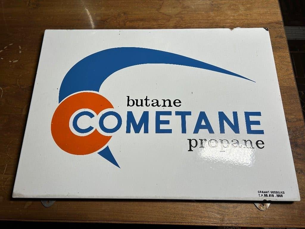 Mooie oude emaille plaat in goede staat., Ophalen of Verzenden, Gebruikt, Reclamebord