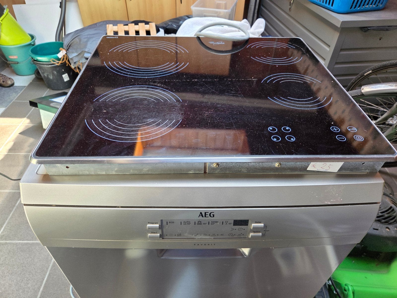 Whirlpool keramische kookplaat, Ophalen