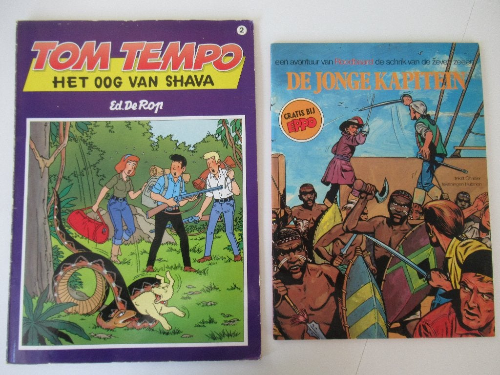 2 strips...roodbaard en tom tempo, Boeken, Stripverhalen, Ophalen of Verzenden, Gelezen