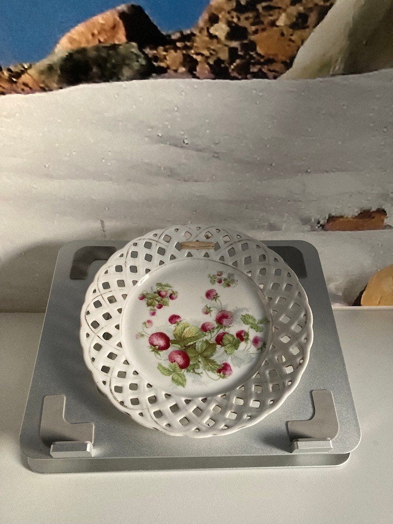 decoratie opengewerkte ruitvormig bord vintage, Ophalen of Verzenden