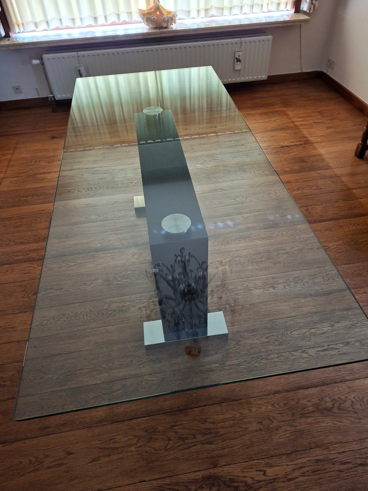 Glazen design tafel bureau, Ophalen