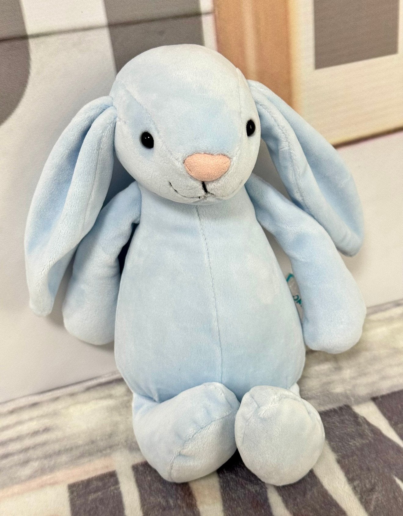 Jellycat - My bunny blue 10” zeldzaam Blauw konijn knuffel, Jellycat, Blauw, Ophalen of Verzenden, Met label