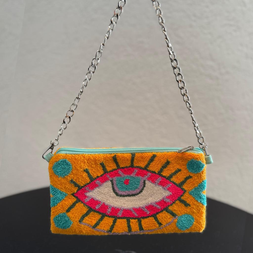 High Eye Tasche met oog Handgemaakte tas in Colombia, Envoi, Neuf, Orange, Sac à main