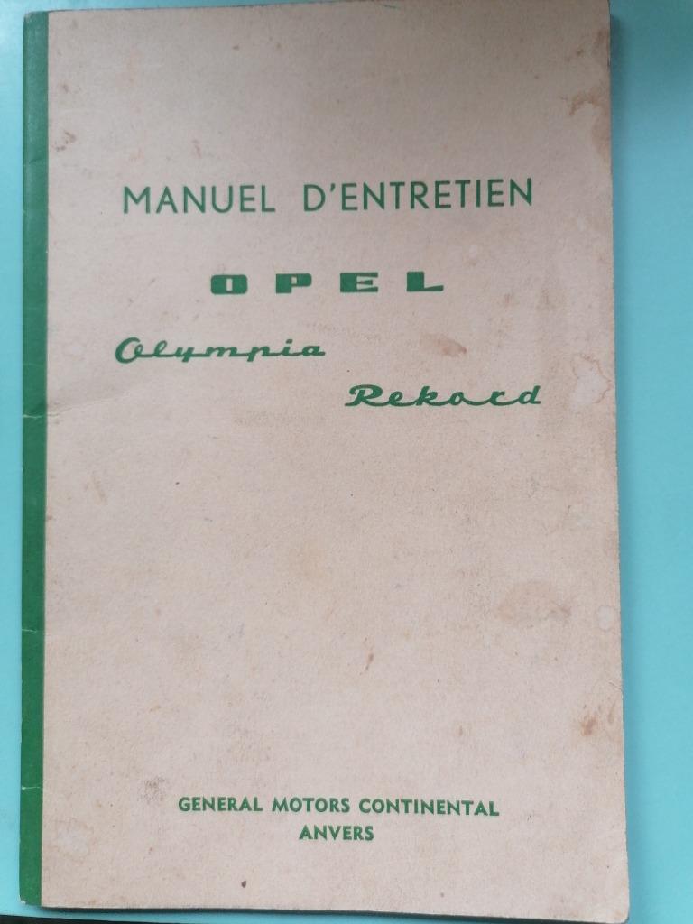 Opel olympia rekord 1959 manuel d'entretien, Ophalen of Verzenden
