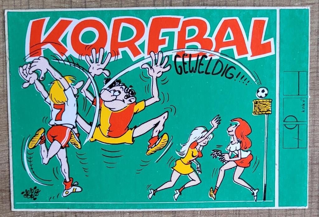 Oude sticker: Korfbal, Ophalen of Verzenden, Zo goed als nieuw, Sport