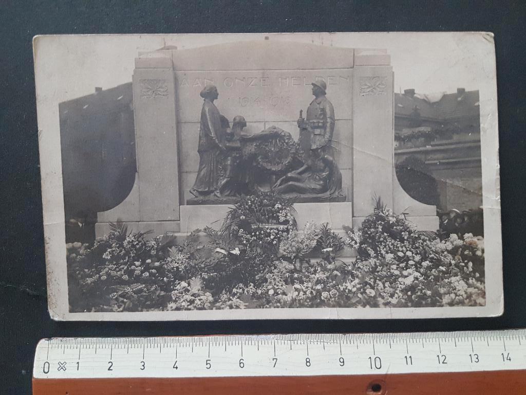 Fotokaart Dendermonde Heldenplein Monument Oorlog Termonde, Enlèvement ou Envoi, 1920 à 1940, Non affranchie, Flandre Orientale
