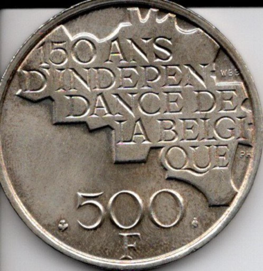 Muntstuk 500 bef - 150 jaar belgië - frans, Postzegels en Munten, Ophalen, Overig, Losse munt