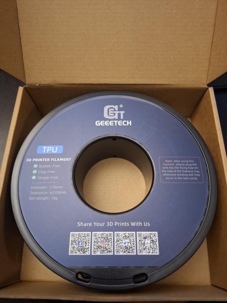 TPU: Flexibel 3D printer 1.75mm filament, Enlèvement
