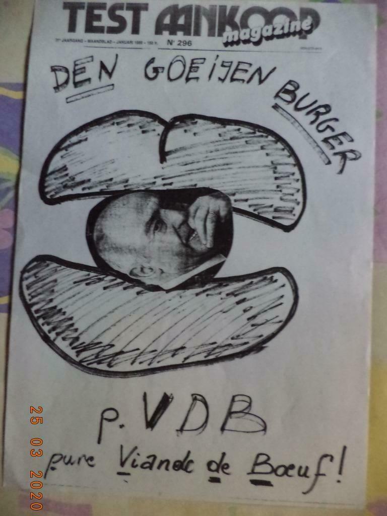 Affiche: Test Aankoop, met kop P. Vanden Boeynants.Jan. 1988, Ophalen of Verzenden, Gebruikt
