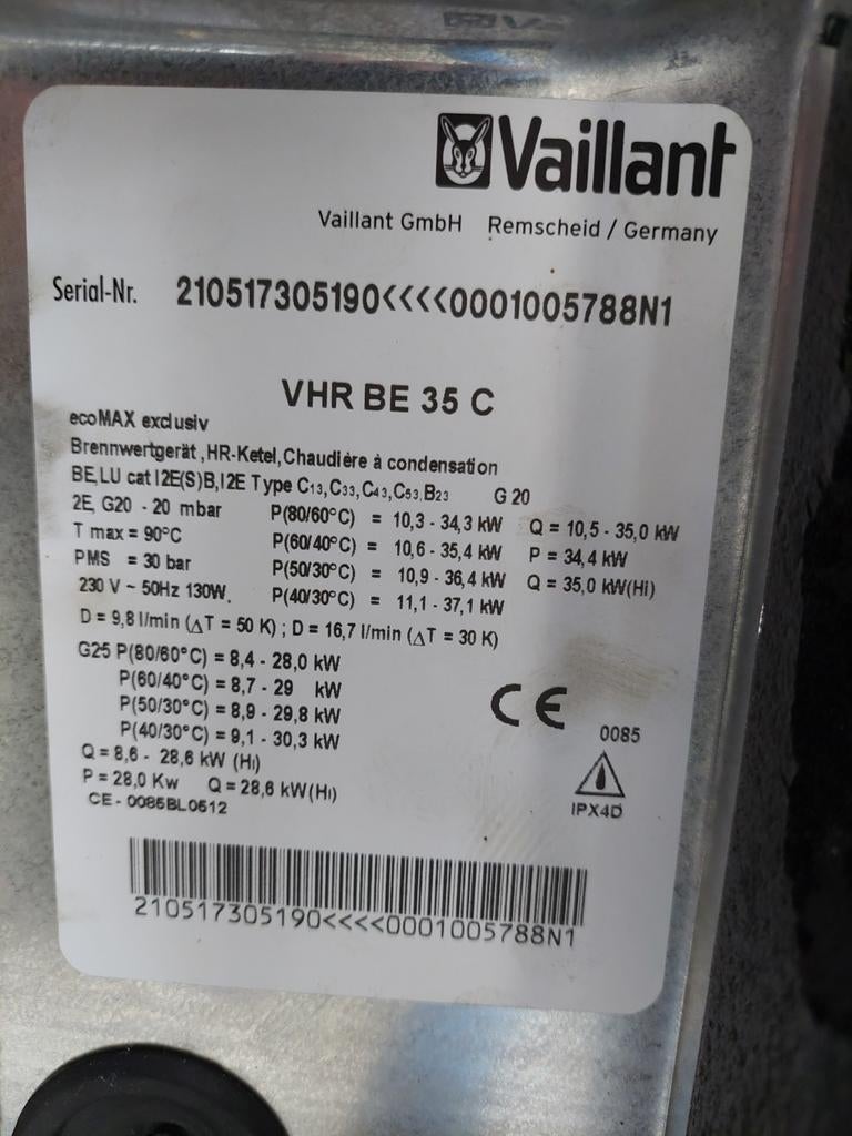 Vaillant condensatieketel voor wisselstukken en buizen, Bricolage & Construction, Chauffage & Radiateurs, Enlèvement