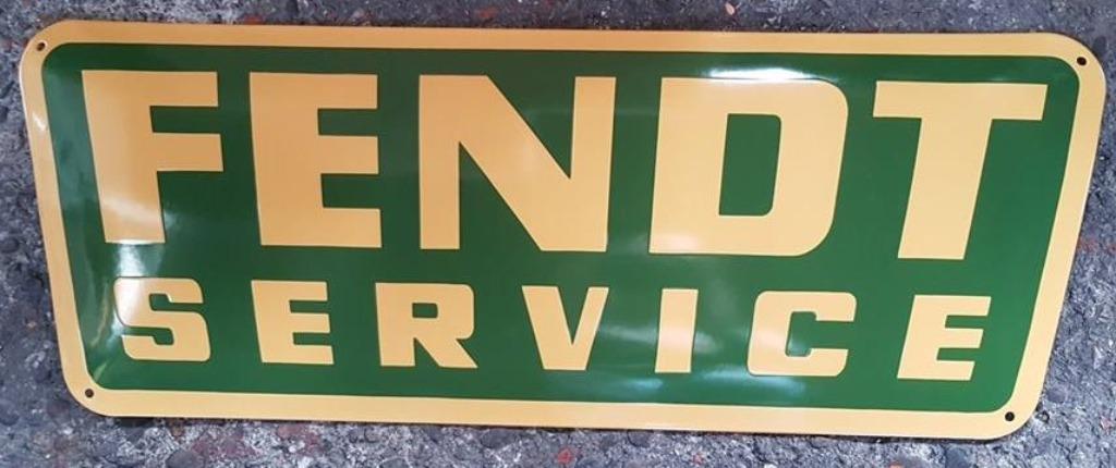 Fendt service emaillen retro reclame bord garage mancave, Verzamelen, Ophalen of Verzenden, Zo goed als nieuw, Reclamebord