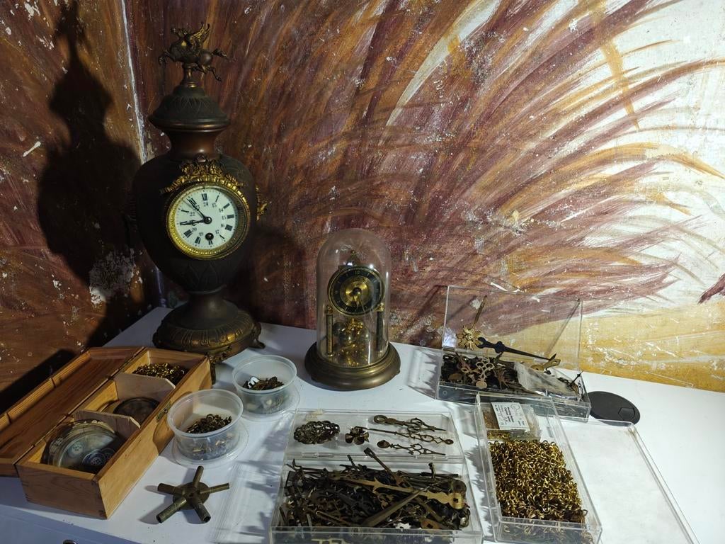 Partij antieke klok onderdelen - steampunk, Antiek en Kunst, Antiek | Klokken, Ophalen