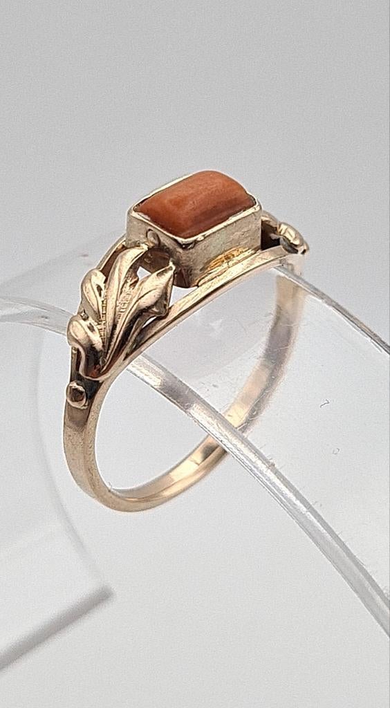 14k gouden ring met bloedkoraal, Verzenden