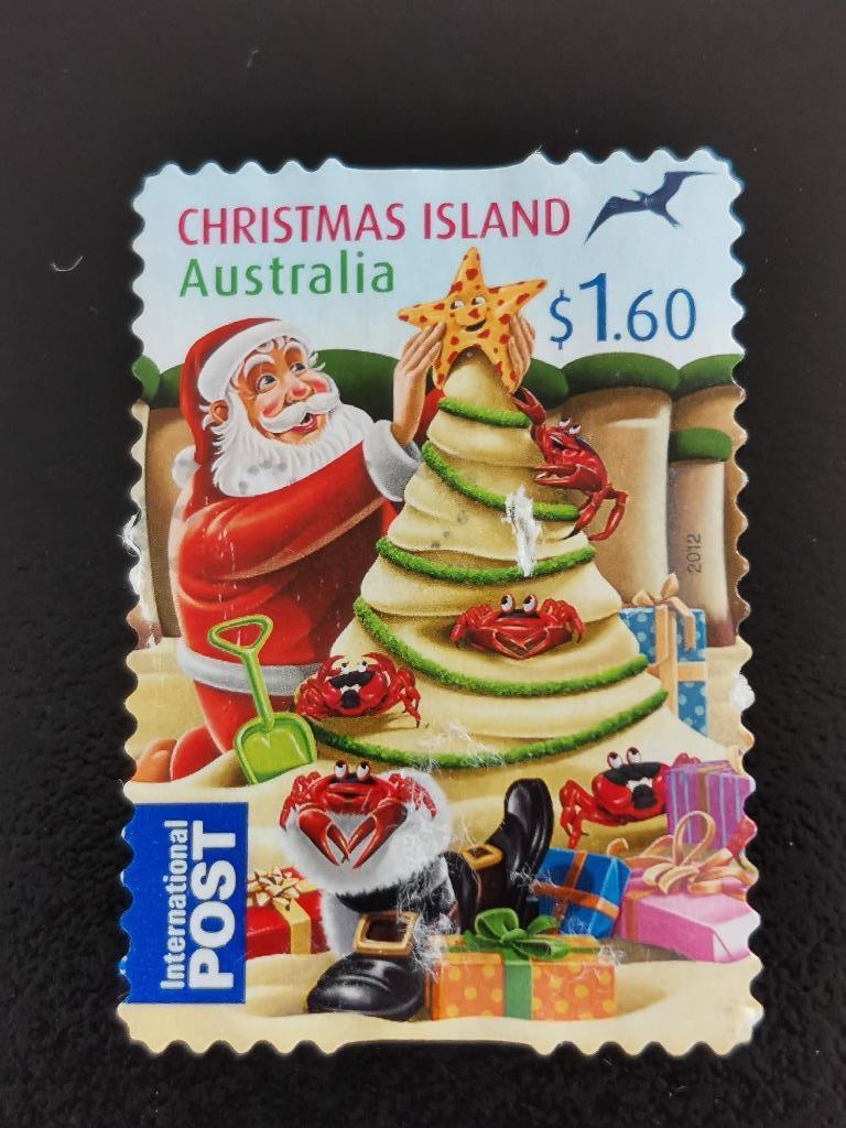 Christmas Island 2012 - Kerstmis - zandsculptuur, Ophalen of Verzenden, Gestempeld
