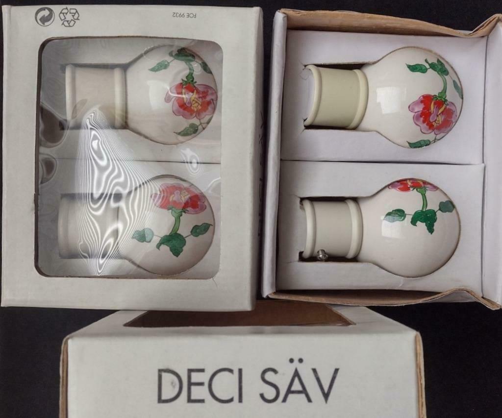 Paar zeer mooie gordijnen knopen, beschilderd porselein, Ophalen, Nieuw