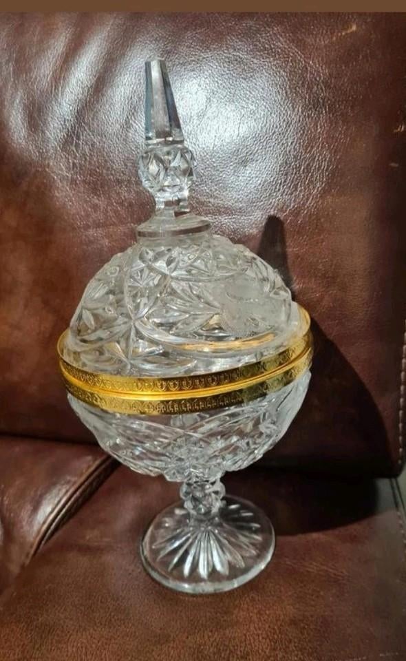 Kristallen pot met deksel, Antiek en Kunst, Ophalen of Verzenden