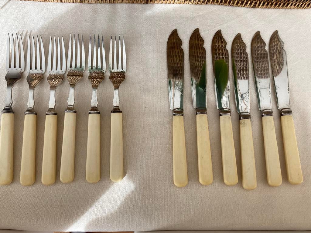 Couverts à poissons, 6 pièces, provenance anglaise, Enlèvement ou Envoi