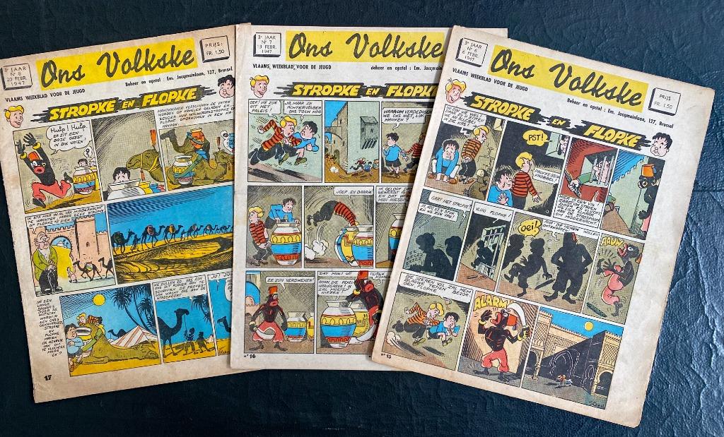 Ons Volkske 6 + 7 + 8  (1947) (Vandersteen/M.Sleen), Gelezen, Willy vandersteen, Ophalen of Verzenden, Meerdere stripboeken