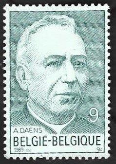 1 Postzegel België 1989 Adolf Daens, Postzegels en Munten, Frankeerzegel, Ophalen of Verzenden, Postfris, Postfris