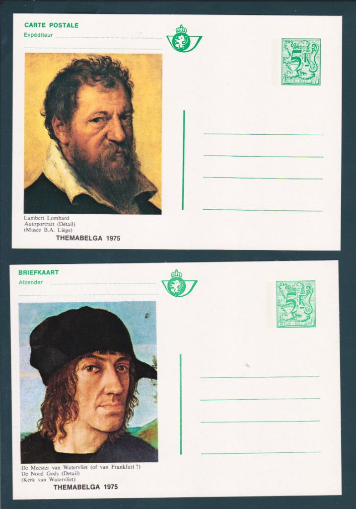 Belgique : 8 cartes postales THEMABELGA 1975., Neuf, Non oblitéré, Art, Envoi