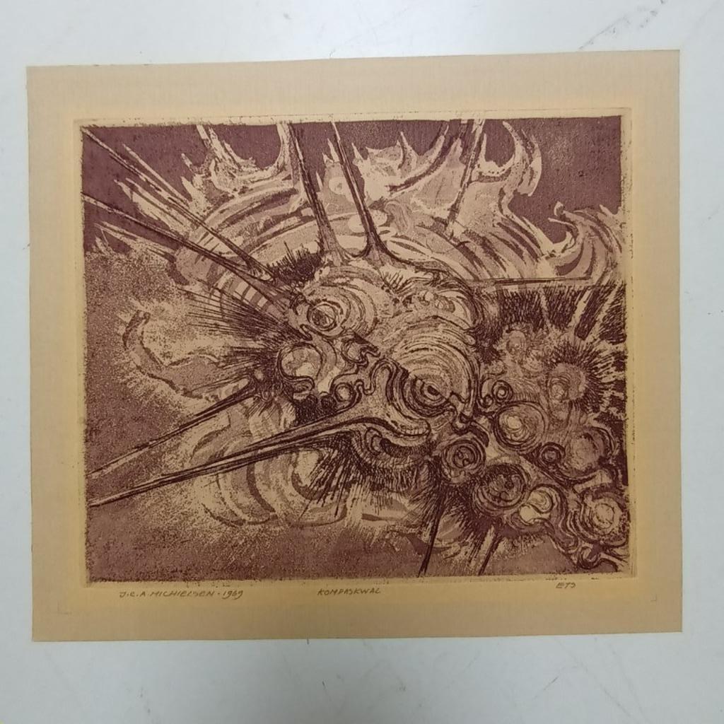Jan Michielsen (1939 - 2010) - 4x handgesigneerde etsen/ lit, Antiek en Kunst, Kunst | Etsen en Gravures, Ophalen of Verzenden