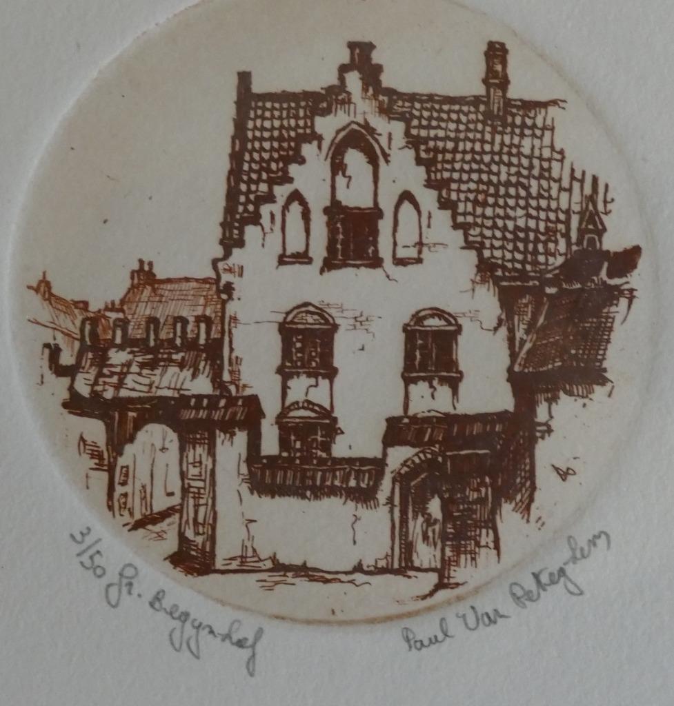 Lot etsen Gent 2 stuks - paul van peteghem, Antiek en Kunst, Ophalen of Verzenden