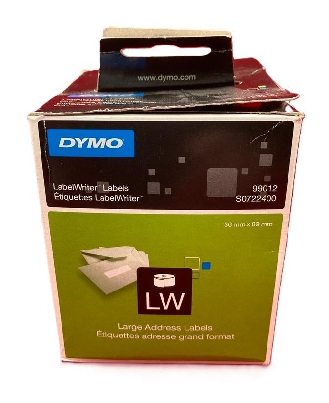 DYMO S0722400/99012 LABELS WIT 89X36 mm (origineel), Ophalen of Verzenden, Nieuw