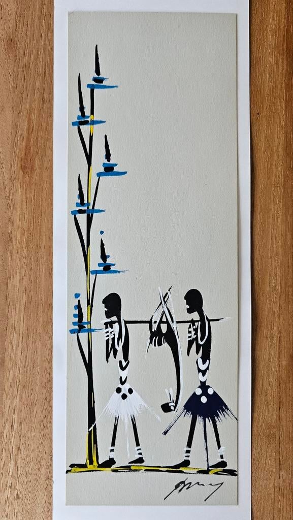 Schilderij congo jaren 70, Ophalen of Verzenden