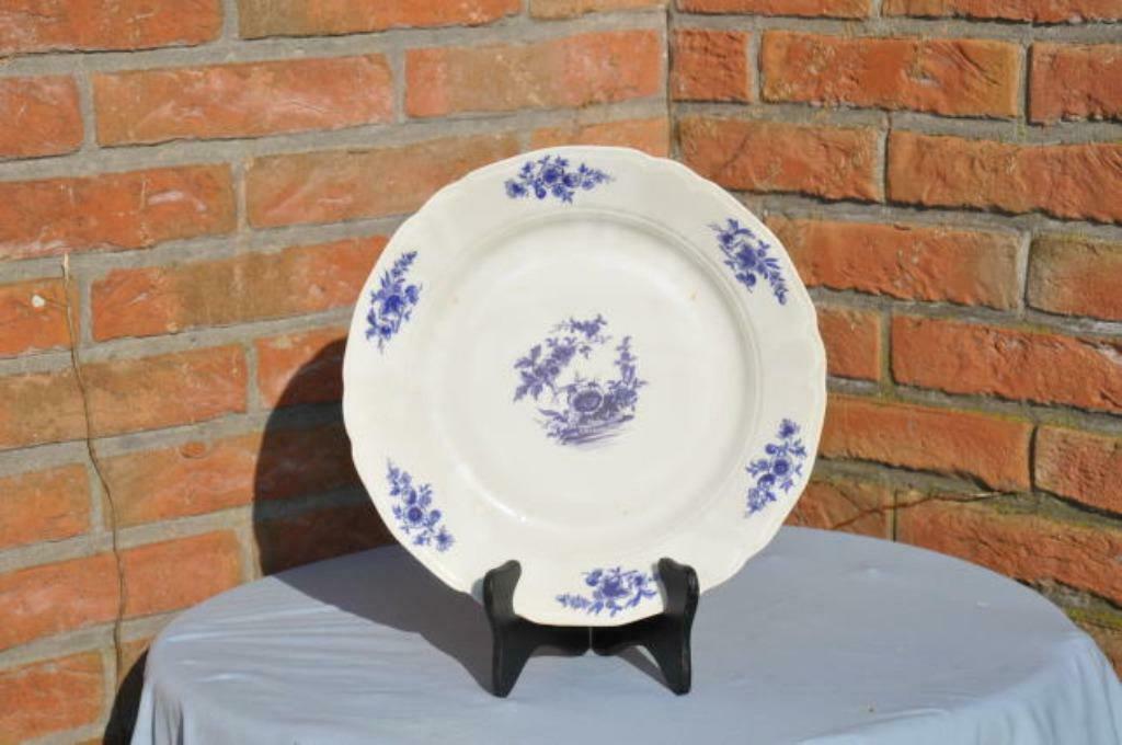 §plat de service rond décor fleur bleu, Enlèvement ou Envoi