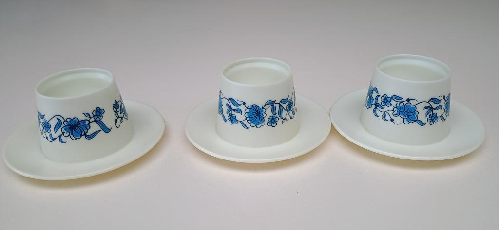 Set van 3 vintage plastic Dpb eierdopjes, Enlèvement